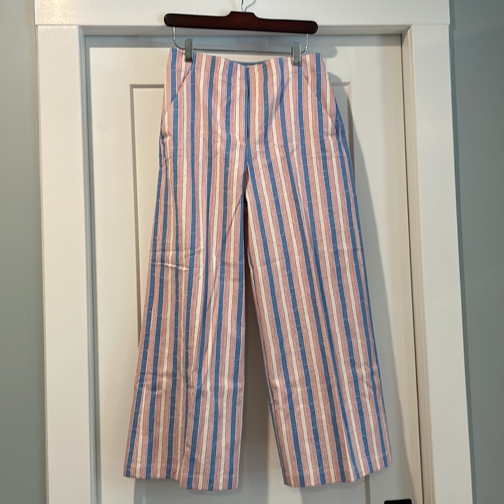 Nwt Tory Burch Eva Pant- Red White And Blue, Size 4